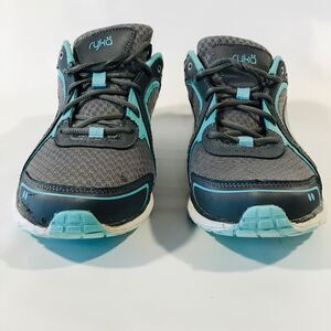 Ryka Women’s Aries Walking Shoes Gray Blue Mesh Low Top Lace Up Memory Foam 10M
